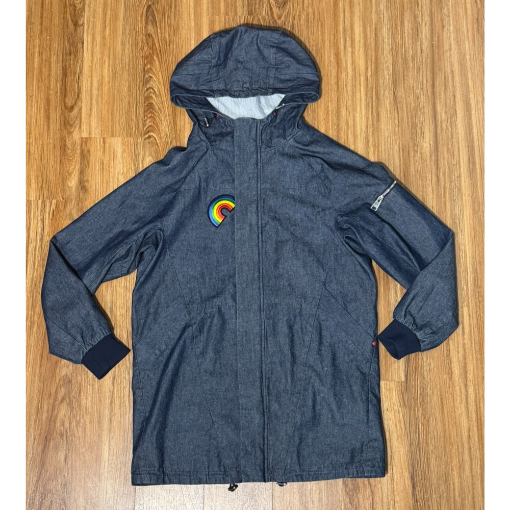 Fairwhale Jeans Men's Hooded Denim Jacket w/ Rainbow Patch Lined- Size L 175/92A